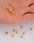 24K Gold 4mm Plated Seamless Round Beads, 925 Silver Corrugated Round Beads in Gold Vermeil, Round Seperator Beads, Jewelry Supplies, VM5B