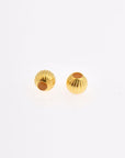 24K Gold 5mm Plated Seamless Round Beads, 925 Silver Corrugated Round Beads in Gold Vermeil, Round Seperator Beads, Jewelry Supplies, VM5C