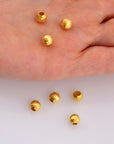24K Gold 6mm Plated Seamless Round Beads, 925 Silver Corrugated Round Beads in Gold Vermeil, Round Seperator Beads, Jewelry Supplies, VM5D