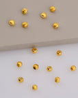 24K Gold Plated Seamless Round Beads, 925 Silver Corrugated Round Beads in Gold Vermeil, Round Seperator Beads, Jewelry Supplies, VM5 A-F