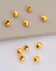 24K Gold Plated Seamless Round Beads, 925 Silver Corrugated Round Beads in Gold Vermeil, Round Seperator Beads, Jewelry Supplies, VM5 A-F