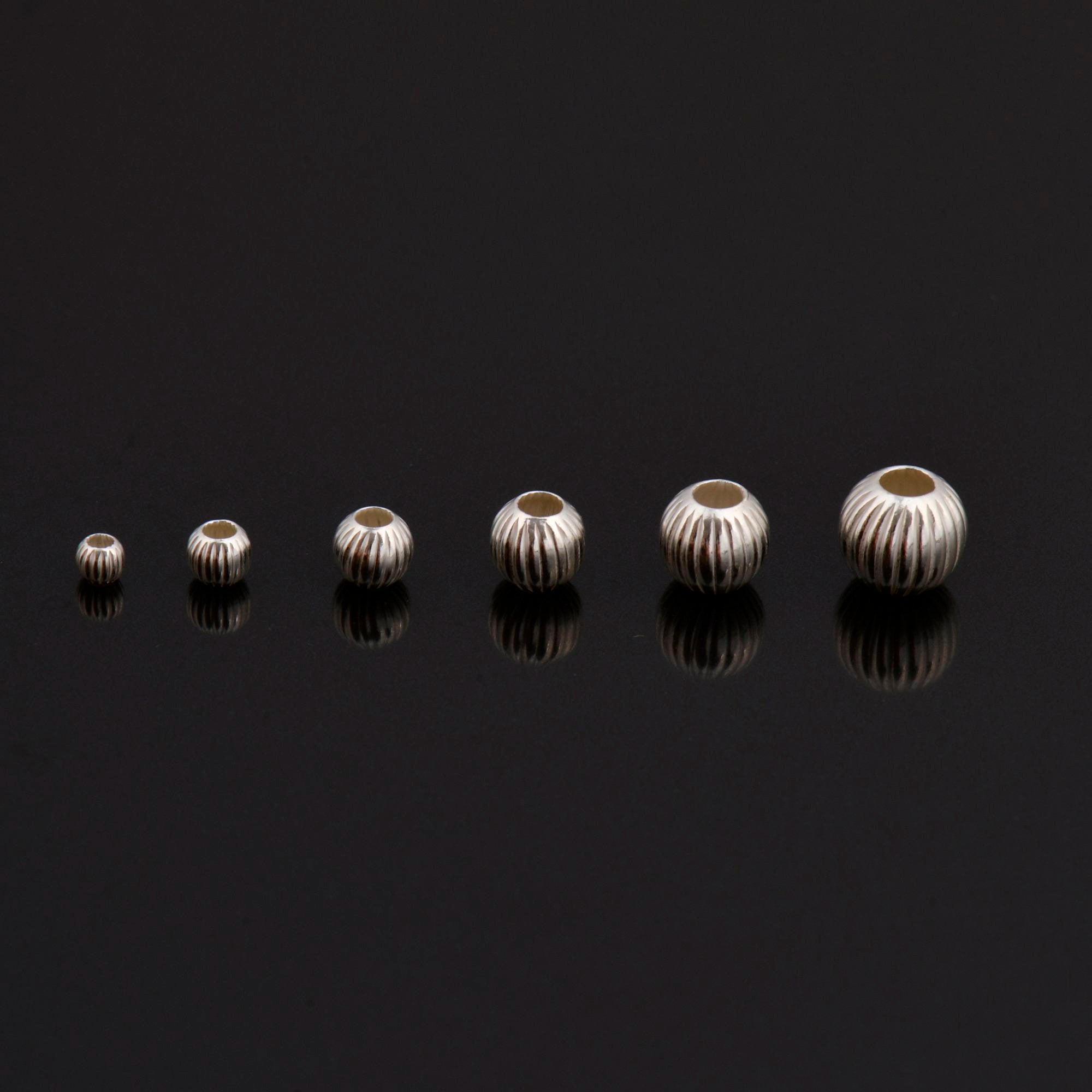 24K Gold Vermeil & 925 Silver Corrugated Round Beads, Gold Plated Seamless Round Beads, Round Seperator Beads, Jewelry Supplies, M/VM5 A-F