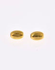 24K Gold 4.5x3mm Plated Seamless Oval Beads, Silver Corrugated Oval Beads in 24K Gold Vermeil, Olive Shape Beads, Jewelry Supplies, VM4A