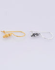 24K Gold Vermeil & 925 Sterling Silver Ear Wires, Earring Hooks, Flower Ear Wires, Earrings Making Supply, Jewelry Findings, M40/VM40