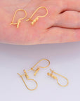 24K Gold Vermeil Ear Wires, 24K Gold Plated Earring Hooks, 925 Silver Flower Ear Wires, Earring Making Supply, Jewelry Making Findings, VM42