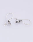 925 Sterling Silver Ear Wires, Solid Silver Earring Hooks, Oxidized Silver Flower Ear Wires, Earrings Making Supply, Jewelry Findings, M42