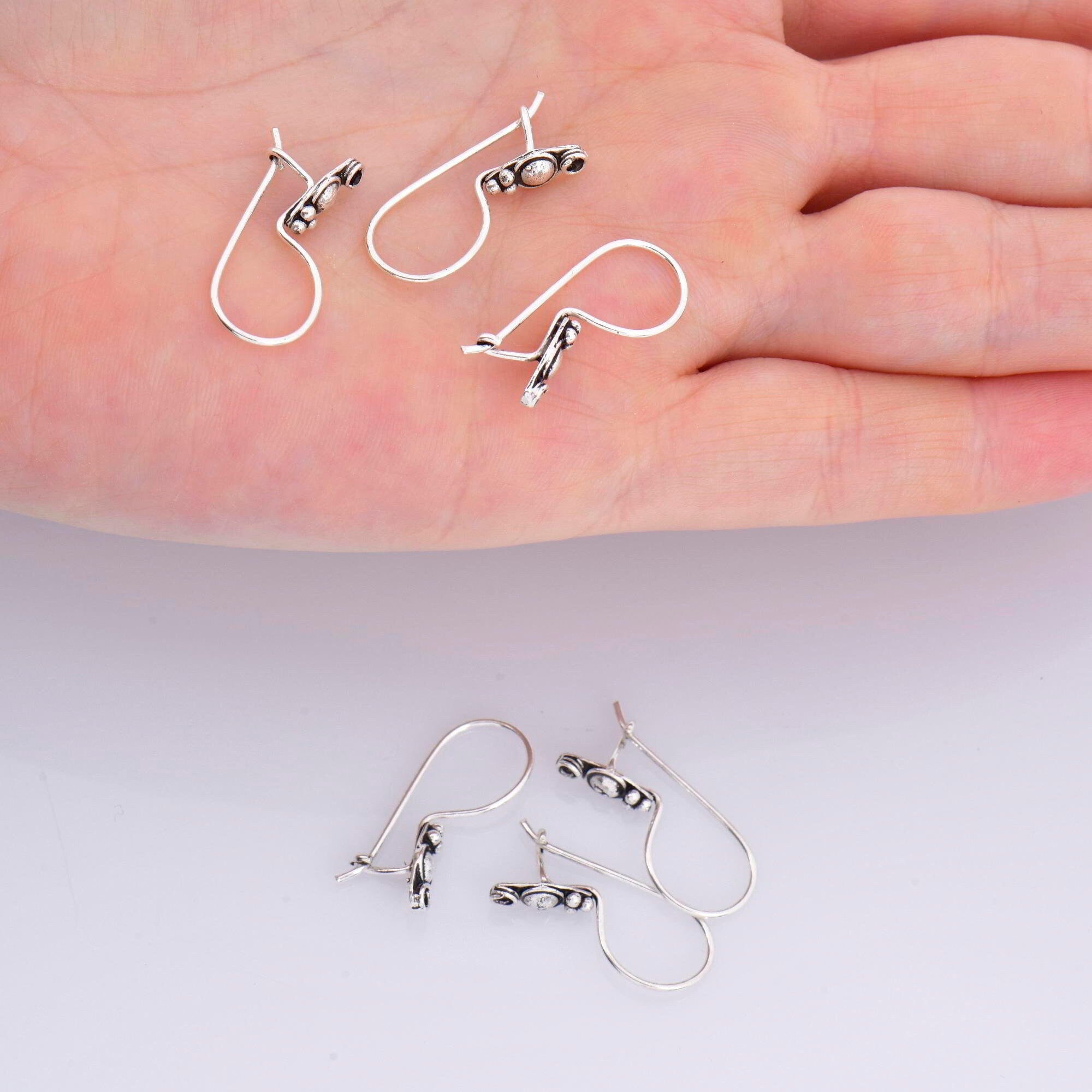 24K Gold Vermeil & 925 Sterling Silver Ear Wires, Earring Hooks, Flower Ear Wires, Earrings Making Supply, Jewelry Findings, M42/VM42
