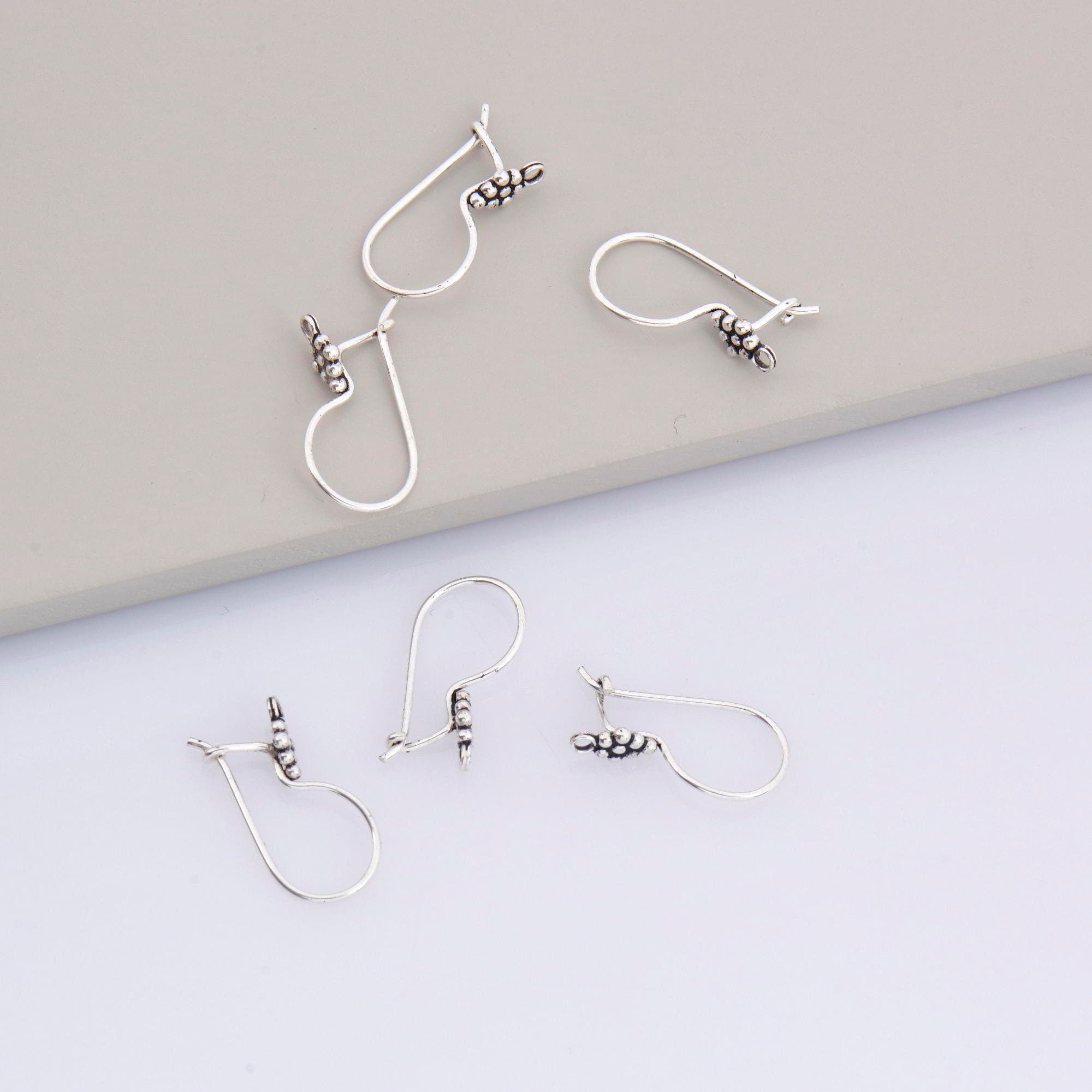 24K Gold Vermeil & 925 Sterling Silver Flower Ear Wires, Earring Hooks, Ear Wires, Earrings Making Supply, Jewelry Findings, M43 - VM43