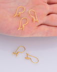 24K Gold Vermeil & 925 Sterling Silver Flower Ear Wires, Earring Hooks, Ear Wires, Earrings Making Supply, Jewelry Findings, M43 - VM43