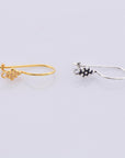 24K Gold Vermeil & 925 Sterling Silver Flower Ear Wires, Earring Hooks, Ear Wires, Earrings Making Supply, Jewelry Findings, M43 - VM43