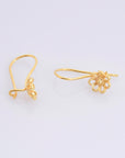 24K Gold Vermeil Flower Ear Wires, 24K Gold Plated Earring Hooks, 925 Silver Ear Wires, Earring Making Supply, Jewelry Making Findings, VM44