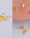 24K Gold Vermeil Bails with Open Loop, Gold Plated Open Ring Bails, 925 Smooth Silver Connector Bails, Bail Charms, Jewelry Findings, VM31