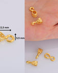 24K Gold Vermeil Filigree Bails with Open Loop, Gold Plated Open Loop Bails, 925 Silver Connector Filigree Bails, Silver Findings, VM34