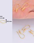 24K Gold Vermeil Ear Wires, 24K Gold Plated Earring Hooks, 925 Silver Flower Ear Wires, Earring Making Supply, Jewelry Making Findings, VM42