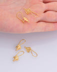 24K Gold Vermeil & 925 Silver Heart Shape Ear Wires, Earring Hooks, Ear Wires, Earrings Making Supply, Jewelry Findings, M46/VM46