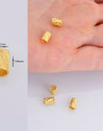 24K Gold Vermeil & 925 Silver Tube Beads, Antique Silver Tube Beads in Gold, Spacer Tube Beads, Tube Beads For Jewelry Making, M/VM26