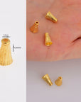 24K Gold Vermeil Cone Shape Beads, Gold Plated Cone Bead Caps, 925 Silver End Bead Cones, Pyramid Bead Caps, Jewelry Findings, VM29A-B-C
