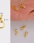 24K Gold Vermeil Bails with Open Loop, Gold Plated Open Loop Bails, 925 Smooth Silver Connector Bails, Bail Charms, Jewelry Findings,VM30A-C