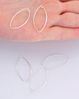 925 Sterling Silver 34 mm V Shape Ear Wires w Open Loop , Earring Hooks , Earring Making Supply, Sterling Silver Findings, M49B