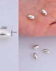 925 Sterling Silver Oval 8x5mm Beads, Solid Rice Beads, Seamless Olive Beads, Barrel Shape Bracelet Spacer Beads, Jewelry Supplies, M1C