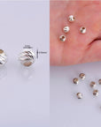 925 Silver Diamond Cut 5mm Round Beads, Sterling Silver Laser Multi Diamond Cut Beads, Moon Cut Spacer Beads, Jewelry Crafting Supplies, M2D