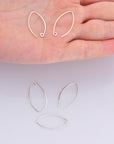 925 Sterling Silver 26 mm V Shape Ear Wires, Solid Silver Earring Hooks, V Ear Wires with Open Loop, Earrings Making Supply,M49A