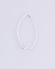 925 Sterling Silver 26 mm V Shape Ear Wires, Solid Silver Earring Hooks, V Ear Wires with Open Loop, Earrings Making Supply,M49A