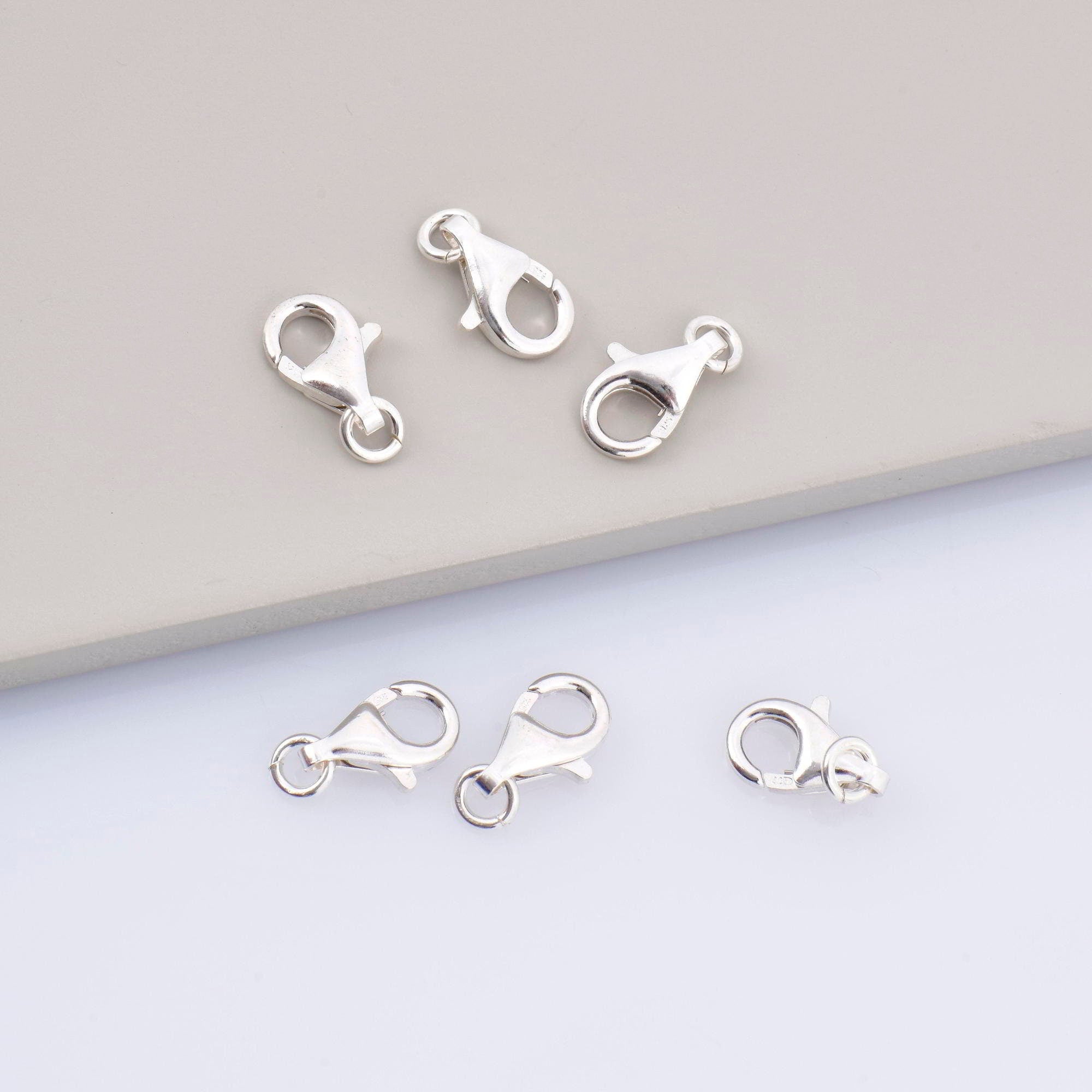 925 Sterling Silver Lobster Clasp, Solid Silver Trigger Clasp, Silver Spring Clasp, Jewelry Crafting Supplies, Jewelry Making Findings, M54B