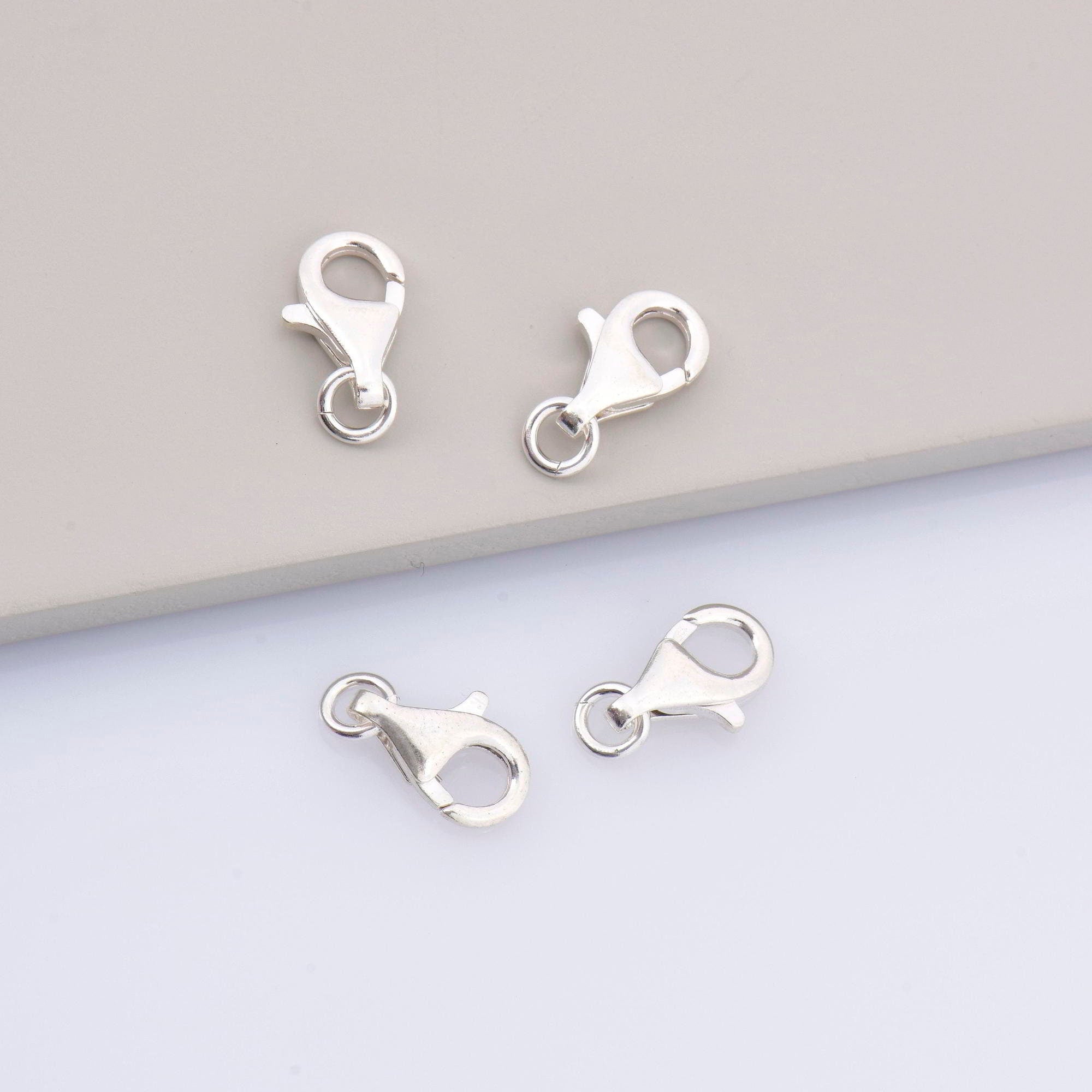 925 Sterling Silver Lobster Clasp, Solid Silver Trigger Clasp, Silver Spring Clasp, Jewelry Crafting Supplies, Jewelry Making Findings, M54C