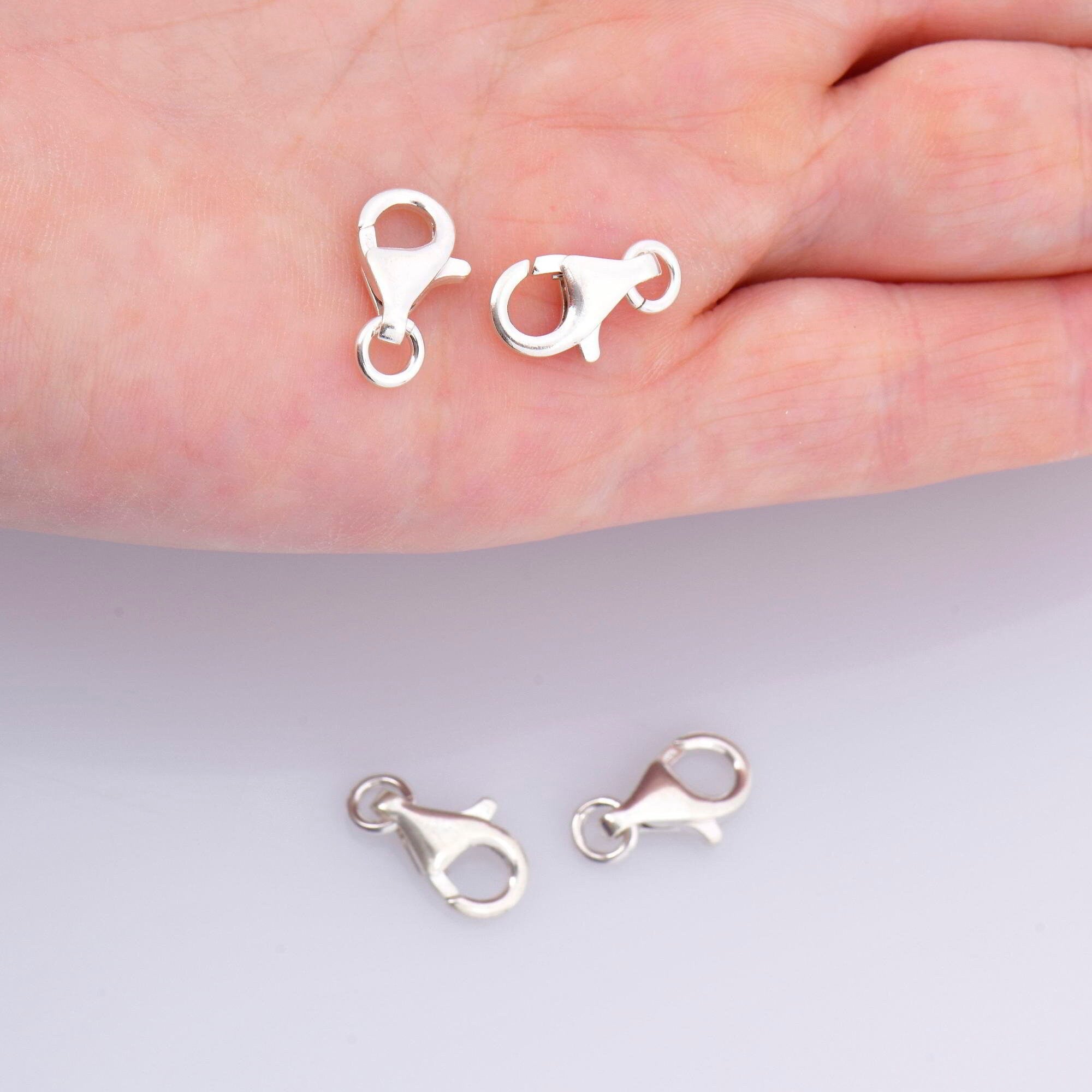 925 Sterling Silver Lobster Clasp, Solid Silver Trigger Clasp, Silver Spring Clasp, Jewelry Crafting Supplies, Jewelry Making Findings, M54C