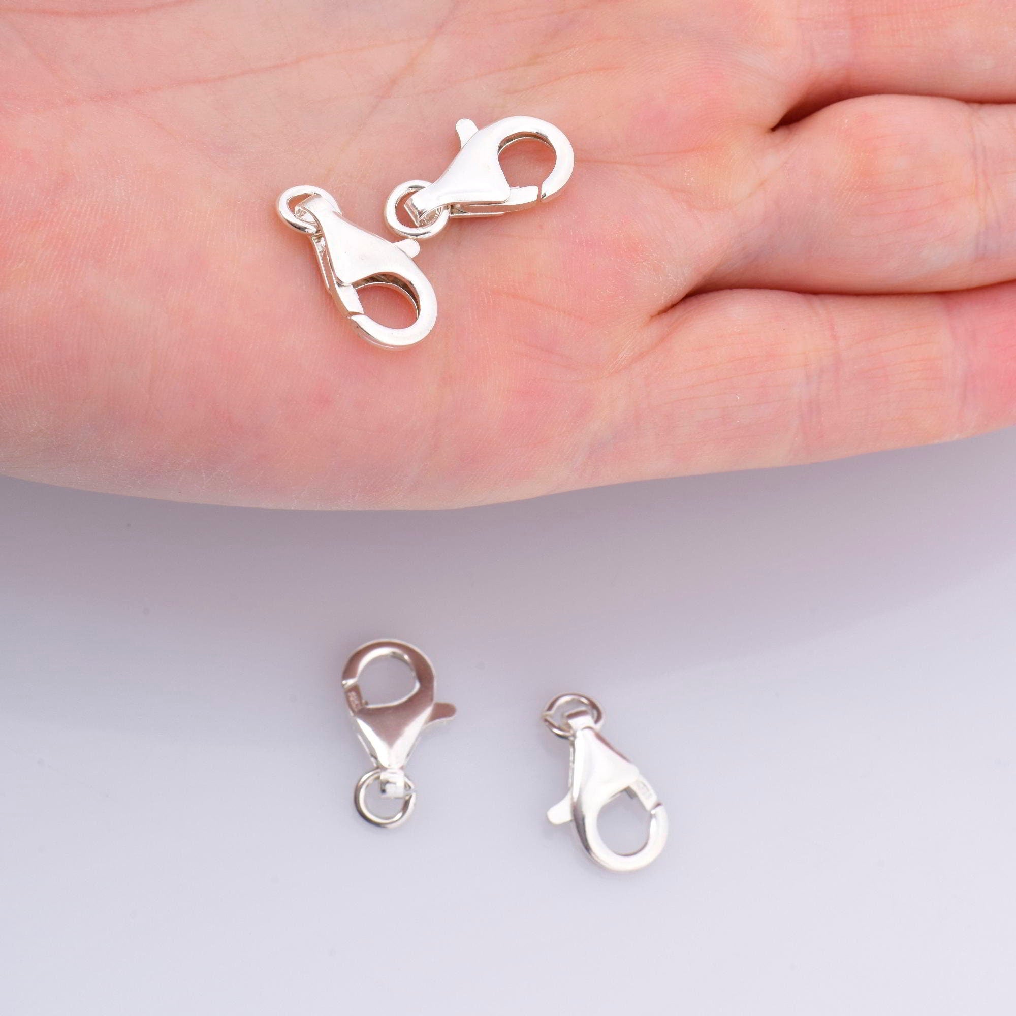 925 Sterling Silver Lobster Clasp, Solid Silver Trigger Clasp, Silver Spring Clasp, Jewelry Crafting Supplies, Jewelry Making Findings, M54D