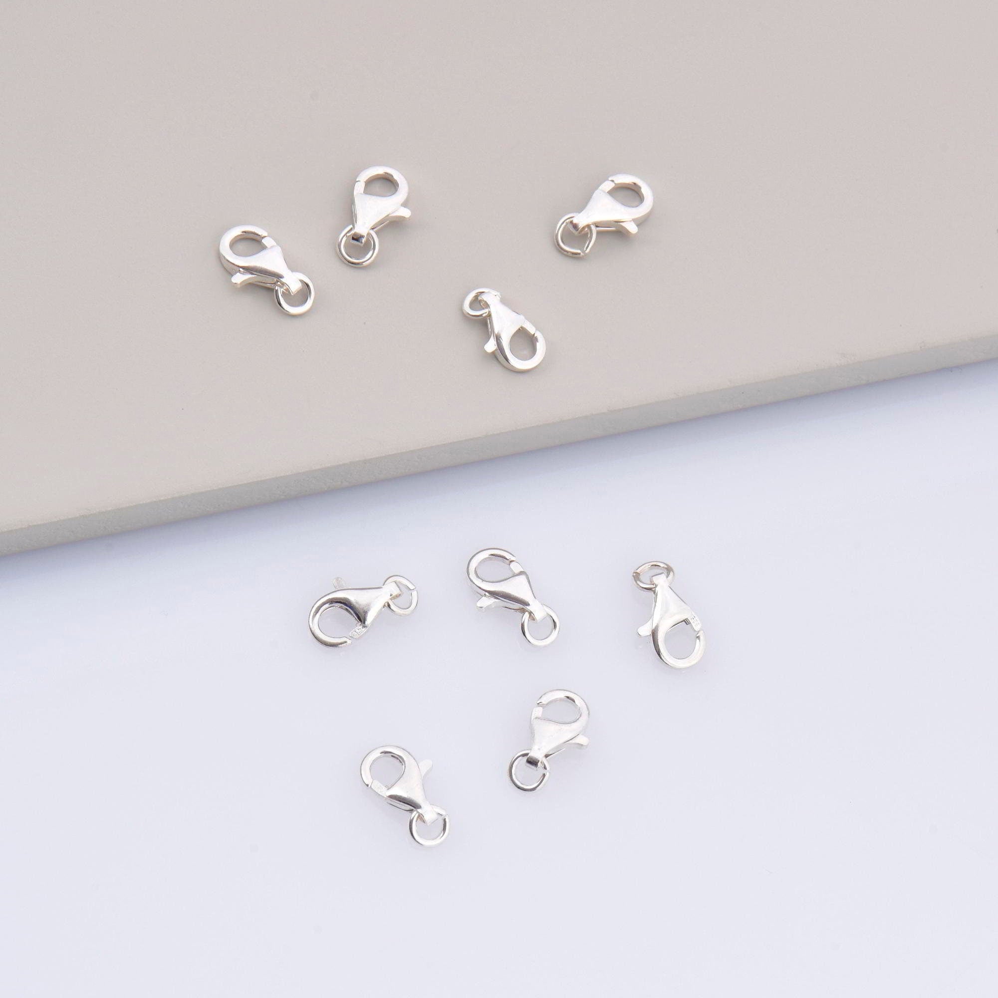 925 Sterling Silver Lobster Clasp, Solid Silver Trigger Clasp, Spring Clasp, Jewelry Crafting Supplies, Jewelry Making Findings, M54A-D