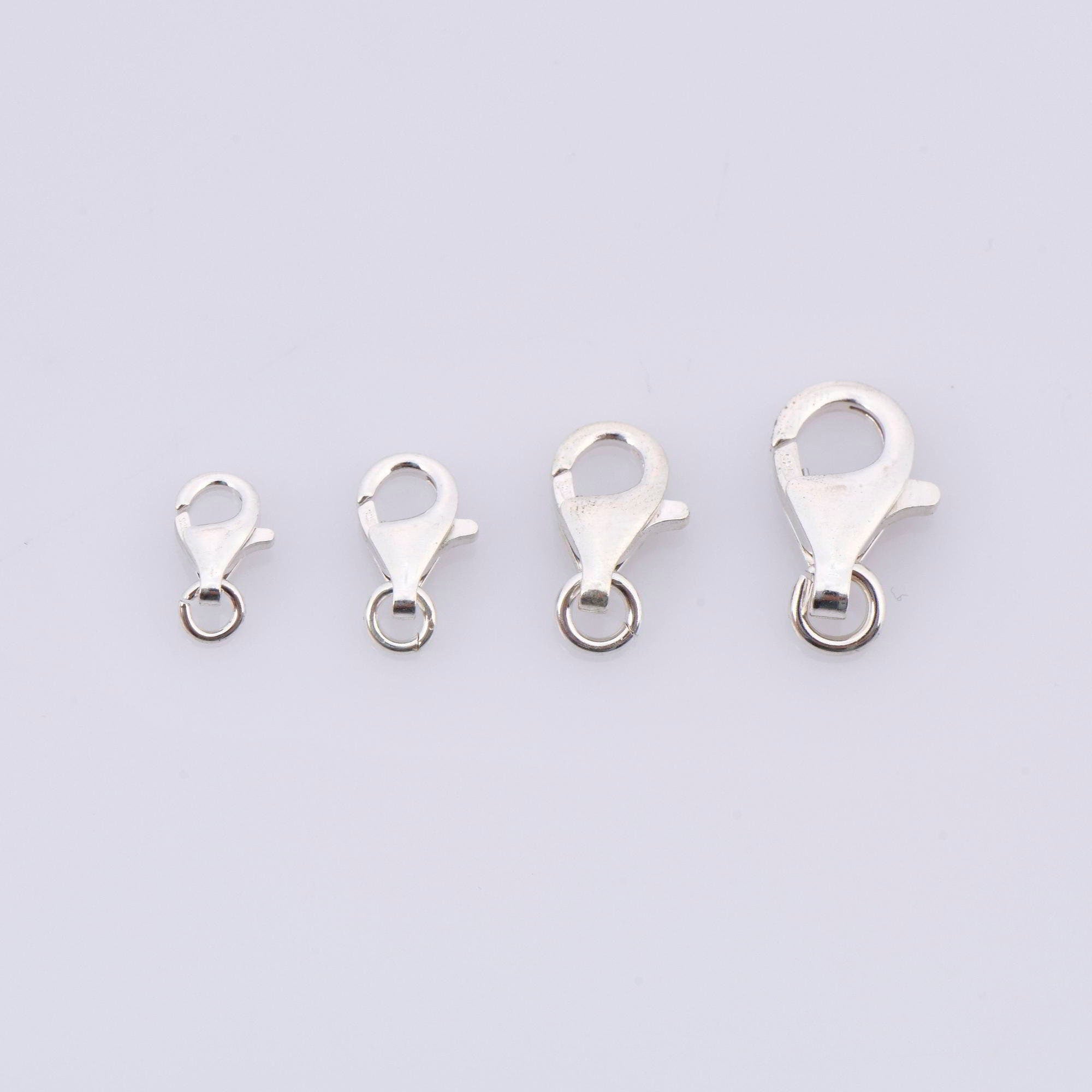 925 Sterling Silver Lobster Clasp, Solid Silver Trigger Clasp, Spring Clasp, Jewelry Crafting Supplies, Jewelry Making Findings, M54A-D