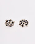 925 Sterling Silver Flower Bead Caps, Solid Silver Bead Caps, 9mm Flower Bead Caps, Oxidized Spacer Bead Caps, Jewelry Crafting Supply, M6B