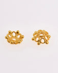 24K Gold Vermeil 8-9mm Flower Bead Caps, Gold Plated Bead Caps, 925 Solid Silver Bead Caps in Gold, Spacer Bead Caps, Jewelry Making, VM6A-B