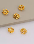 24K Gold Vermeil 8-9mm Flower Bead Caps, Gold Plated Bead Caps, 925 Solid Silver Bead Caps in Gold, Spacer Bead Caps, Jewelry Making, VM6A-B