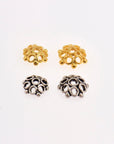 925 Sterling Silver & 24K Gold Vermeil Flower Bead Caps, Bead Caps, Gold Bead Caps, Silver Spacer Bead Caps, Jewelry Crafting, M/VM6A-B