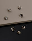 925 Sterling Silver 6.5mm Bead Caps, Silver Bead Caps, Oxidized Solid Silver Bead Caps, Jewelry Spacer Bead Caps, Jewelry Craft Supply, M8B