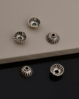 925 Sterling Silver 8.5mm Bead Caps, Silver Bead Caps, Oxidized Solid Silver Bead Caps, Jewelry Spacer Bead Caps, Jewelry Craft Supply, M8C