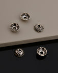 925 Silver Sterling 6mm to 8.5mm Bead Caps, Silver Bead Caps, Oxidized Solid Silver Bead Caps, Spacer Bead Caps, Jewelry Supplies, M8A-B-C