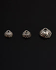 925 Sterling Silver & 24K Gold Vermeil 6mm to 8.5mm Bead Caps, Silver Bead Caps in Gold, Gold Plated Bead Caps, Spacer Bead Caps, V/M8A-B-C