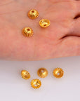 24K Gold Vermeil 6mm to 8mm Bead Caps, Gold Plated Bead Caps, 925 Silver Bead Caps in Gold, Spacer Bead Caps, Jewelry Supplies, VM8A-B-C