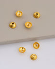 24K Gold Vermeil 6mm to 8mm Bead Caps, Gold Plated Bead Caps, 925 Silver Bead Caps in Gold, Spacer Bead Caps, Jewelry Supplies, VM8A-B-C