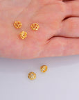 24K Gold Vermeil 6.5mm Bead Caps, Gold Plated Bead Caps, 925 Solid Silver Bead Caps in Gold, Spacer Bead Caps, Jewelry Craft Supply, VM9