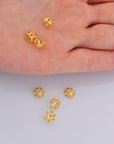 24K Gold Vermeil 7.5mm Bead Caps, Gold Plated Bead Caps, 925 Silver Solid Bead Caps in Gold, Spacer Bead Caps, Jewelry Craft Supply, VM10