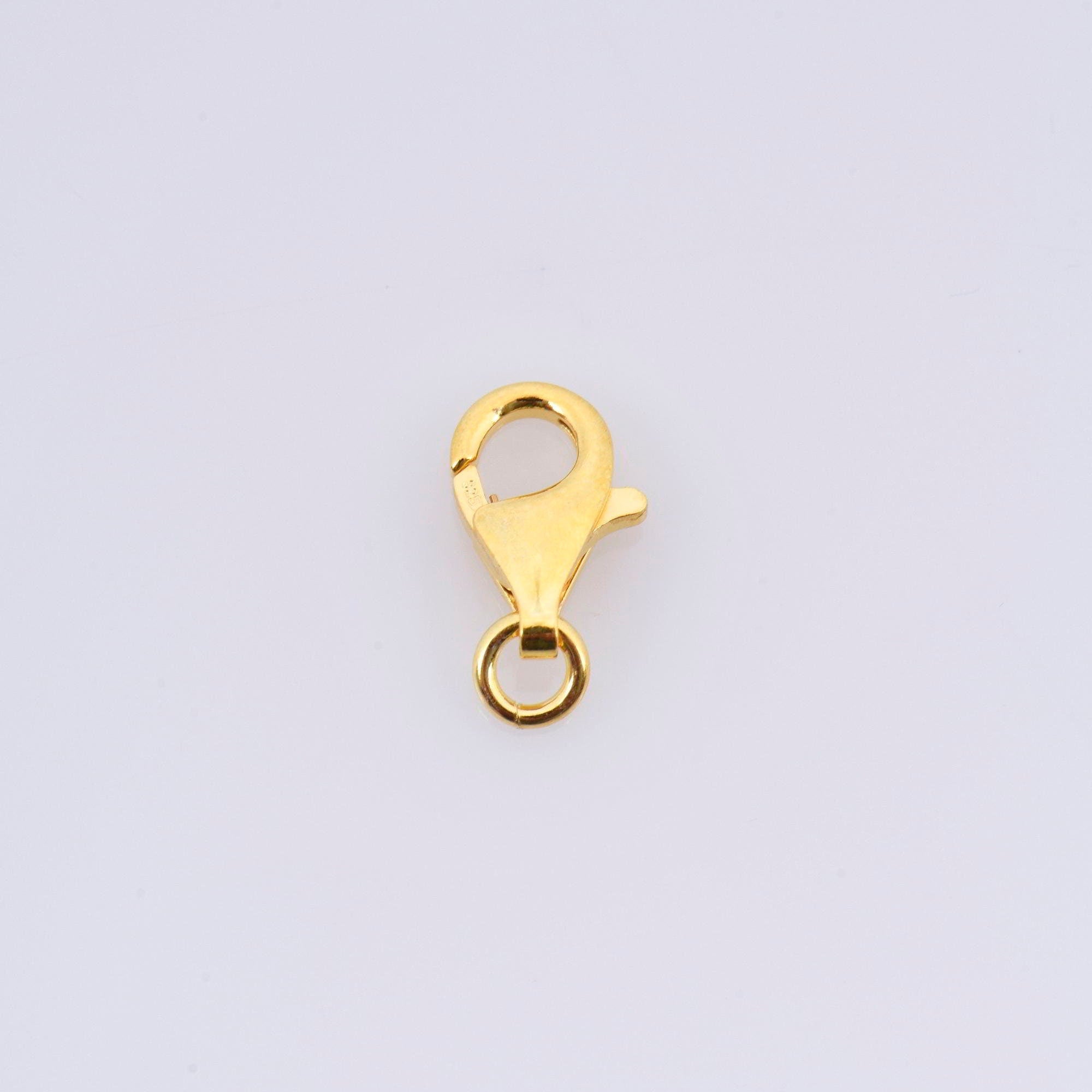 24K Gold Vermeil Lobster Clasp, 925 Solid Silver Trigger Clasp, Gold Plated Spring Clasp, Jewelry Supplies, Jewelry Making Findings, VM54B