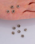 925 Sterling Silver 7mm Bead Caps, Silver Bead Caps, Oxidized Solid Silver Bead Caps, Jewelry Spacer Bead Caps, Jewelry Craft Supply, M11