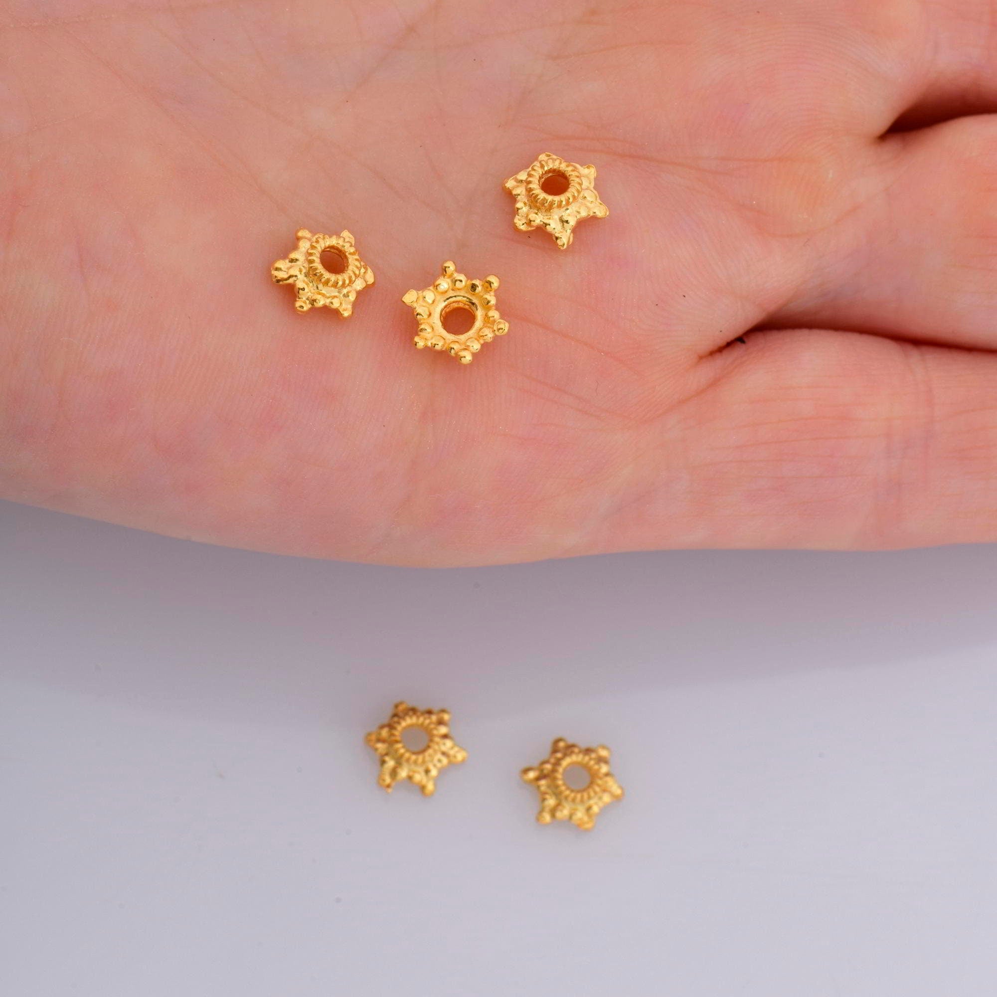 925 Sterling Silver & 24K Gold Vermeil 7.5mm Bead Caps, Silver Bead Caps in Gold, Gold Plated Bead Caps, Jewelry Spacer Bead Caps, VM11/M11