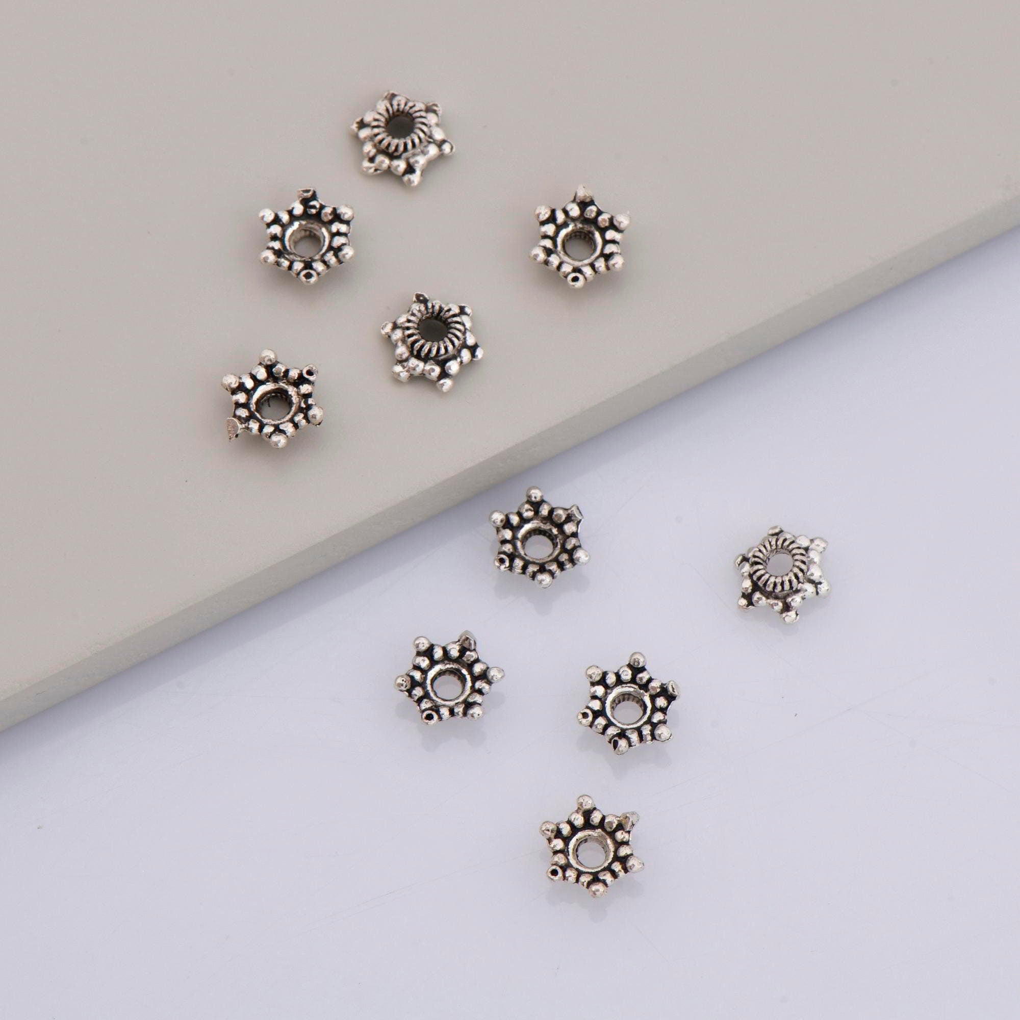 925 Sterling Silver & 24K Gold Vermeil 7.5mm Bead Caps, Silver Bead Caps in Gold, Gold Plated Bead Caps, Jewelry Spacer Bead Caps, VM11/M11