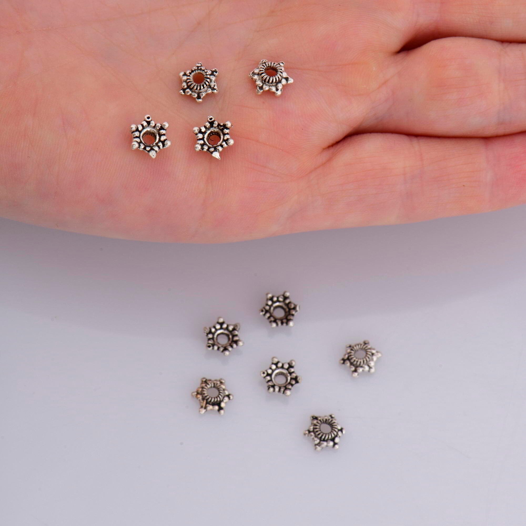 925 Sterling Silver & 24K Gold Vermeil 7.5mm Bead Caps, Silver Bead Caps in Gold, Gold Plated Bead Caps, Jewelry Spacer Bead Caps, VM11/M11